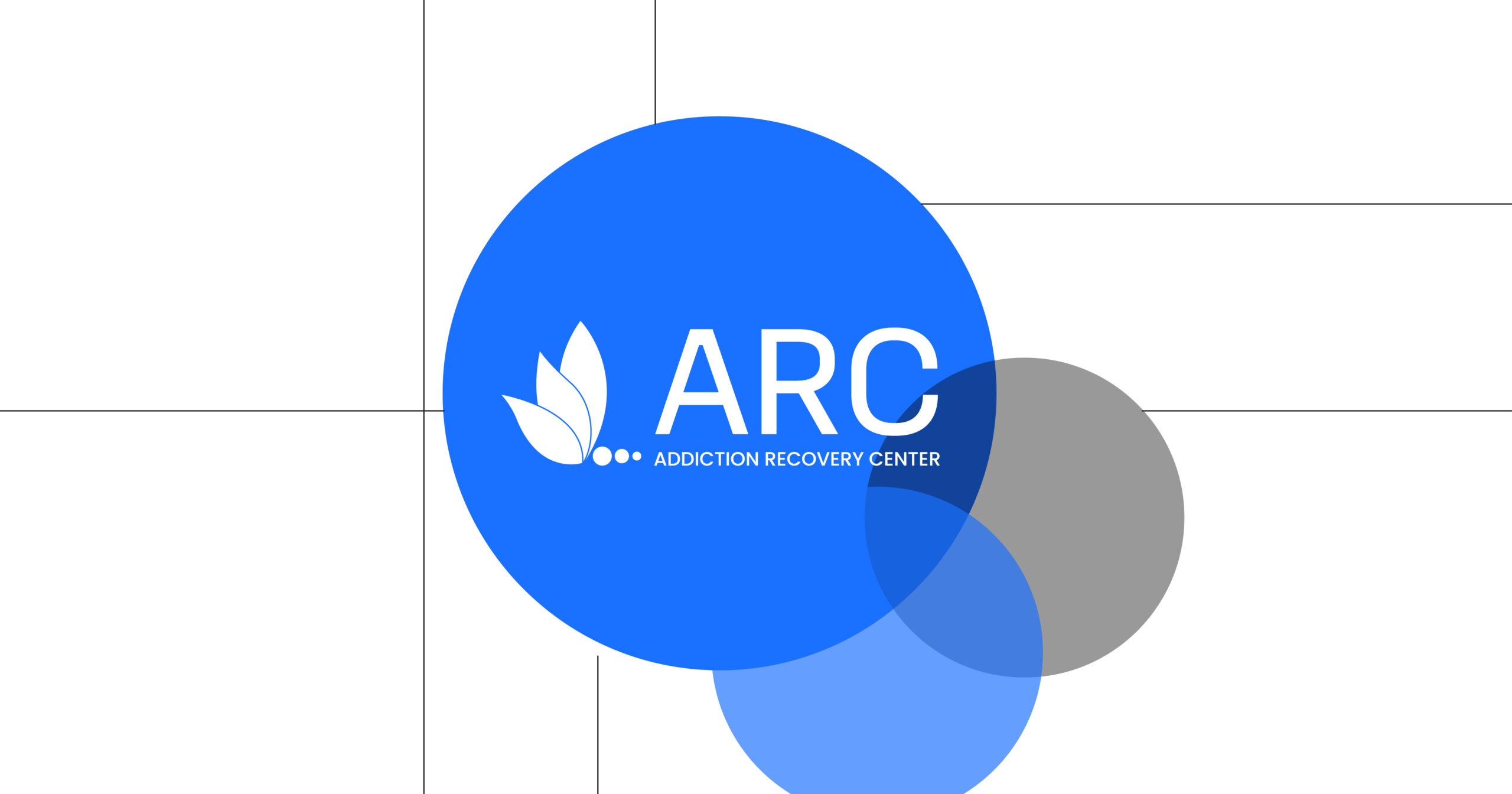ARC Addiction Recovery Center logo: blue circle with a white leaf emblem and the text 'ARC Addiction Recovery Center' in white.