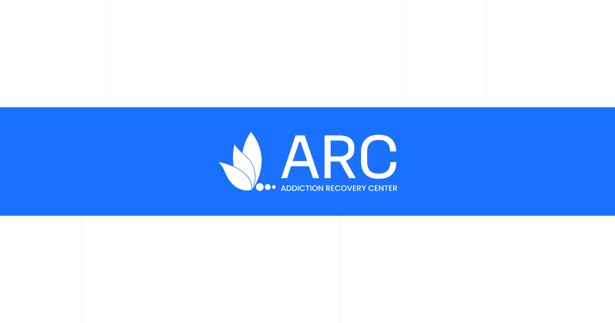 Blue banner featuring the ARC logo with a white leaf icon and the text 'ADDICTION RECOVERY CENTER' in white.